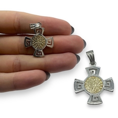 NAR-39 Dije Cruz San Benito (25X25 mm)Plata y Oro