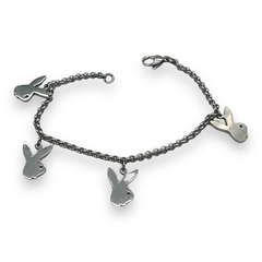 SIN-74 Pulsera con Dijes Conejitos - Últimas Unidades Acero Quirúrgico