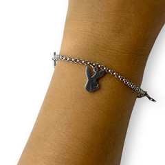 SIN-74 Pulsera con Dijes Conejitos - Últimas Unidades Acero Quirúrgico - comprar online