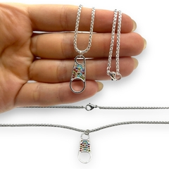 SIN-80 Conjunto Cadena (45 cm) + Dije Chapita / Últimas Unidades Acero Blanco
