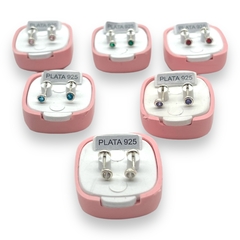 ART-1000 Abridores con Cubic - Variedad de Colores (3 mm) Plata 925