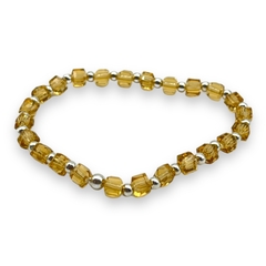 VOL-106 Pulsera Elastizada Cuadrada - Variedad de Colores Cristal de Roca - tienda online