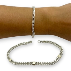 PU 1 PLANA Pulsera Plana - Variedad de Medidas (18 y 21 cm) Plata 925