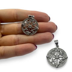 5.1 gr Dije de Diseño con Cubics - Últimas Unidades (23mm) Plata Italiana