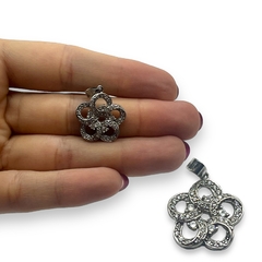 3.6 gr Dije Flor con Cubics - Últimas Unidades (20 mm) Plata Italiana en internet