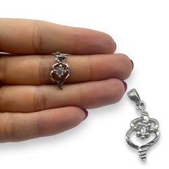 1.4 gr Dije de Diseño con Cubics - Últimas Unidades (21X11mm) Plata Italiana