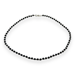 VOL-103-2 Collar Perlas Negras 4 mm de Vidrio (45 cm) Acero Blanco - comprar online