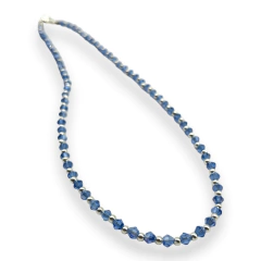 VOL-103-1 Collar Piedras Turquesas Cristal de Roca (45 cm) Acero Blanco en internet