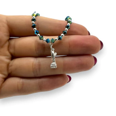 SWA Pulsera Piedras Color Azul Jet con Dije Estatua de la Libertad Plata Italiana en internet