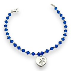 SWA Pulsera Piedras - Variedad de Colores con Dije Nena/Nene Plata Italiana en internet