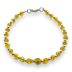 VOL-100-2 Pulseras Cristal de Roca con Ojito - Variedad de Colores Acero Blanco - comprar online