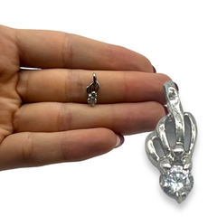 SIN-96 Dije de Diseño con Cubics (16x6 mm) - Últimas Unidades Plata 925