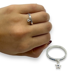 Imagen de CRI 184 Anillo con Estrella Colgante - Variedad Colores Plata 925