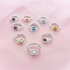 SWA-SIN Anillos Elastizados Cuadrado - Variedad de Colores Plata Italiana - comprar online