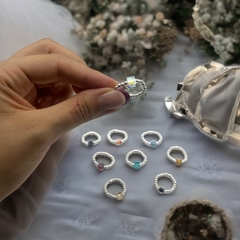 SWA-SIN Anillos Elastizados Cuadrado - Variedad de Colores Plata Italiana - Stal Joyas