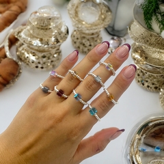 SWA-SIN Anillos Elastizados Cuadrado - Variedad de Colores Plata Italiana