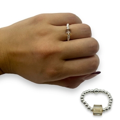 SWA-SIN Anillos Elastizados Cuadrado - Variedad de Colores Plata Italiana - tienda online