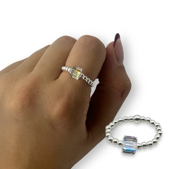 SWA-SIN Anillos Elastizados Cuadrado - Variedad de Colores Plata Italiana