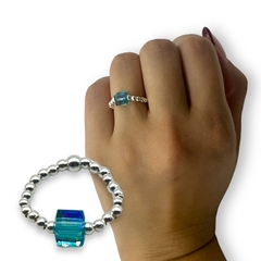 SWA-SIN Anillos Elastizados Cuadrado - Variedad de Colores Plata Italiana - comprar online