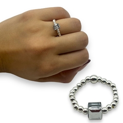 SWA-SIN Anillos Elastizados Cuadrado - Variedad de Colores Plata Italiana en internet