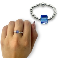SWA-SIN Anillos Elastizados Cuadrado - Variedad de Colores Plata Italiana