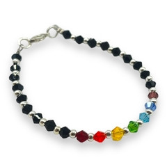 VOL-100-1 Pulseras Cristal de Roca "Chakras Especial" - Variedad de Colores Acero Blanco en internet