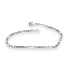 4.4 gr Pulsera Premium Cubics Blancos Plata Italiana - comprar online