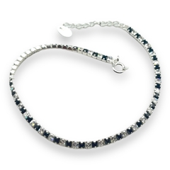 4.6 gr Pulsera Premium Cubics Blanco y Negro Plata Italiana - comprar online