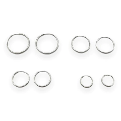 ART-149 Aros Argollas - Variedad de Medidas Plata 925
