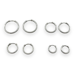 ART-150 Aros Argollas Infladas- Variedad de Medidas Plata 925