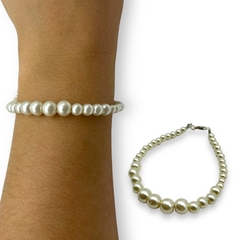 VOL-109 Pulsera Perlas Degrade de Vidrio - Variedad de Colores Plata 925 - tienda online