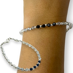 Imagen de VOL-100 Pulseras Cristal de Roca Edición Limitada Degrade - Variedad de Colores Acero Blanco