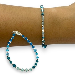 VOL-100 Pulseras Cristal de Roca Edición Limitada Degrade - Variedad de Colores Acero Blanco - Stal Joyas