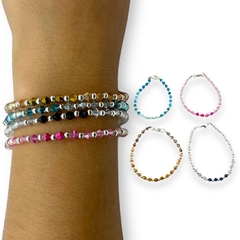 VOL-100 Pulseras Cristal de Roca Edición Limitada Degrade - Variedad de Colores Acero Blanco