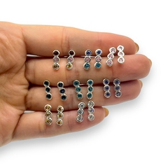 ART 104 Aros 3 Cubics - Variedad de Colores Plata 925 - comprar online