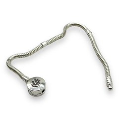 9.4/9.6/10 Pulsera Premium Para Charms - Broche Redondo con Cubics Plata Italiana (16/17/18/19 cm) - comprar online