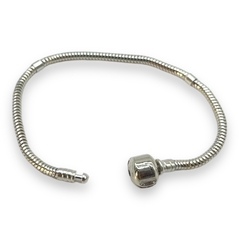 9.10 gr Pulsera Premium Para Charms - Broche Ovalado Plata Italiana (19 cm) en internet