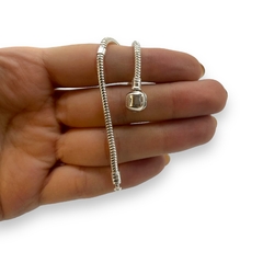 9.10 gr Pulsera Premium Para Charms - Broche Ovalado Plata Italiana (19 cm) - Stal Joyas