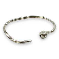 9.10 gr Pulsera Premium Para Charms - Broche Ovalado Plata Italiana (19 cm) - comprar online