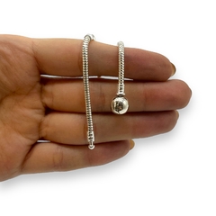 9.60 gr Pulsera Premium Para Charms - Broche Circular Plata Italiana (19 cm) - Stal Joyas
