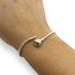 9.60 gr Pulsera Premium Para Charms - Broche Circular Plata Italiana (19 cm) - comprar online