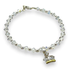 SWA-COR Pulsera Cristal SWA con Dije Corona Blanco Plata Italiana en internet