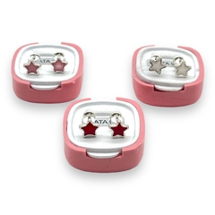 ART-1000 Abridores Esmaltados Estrella - Variedad de Colores (8 mm) Plata 925