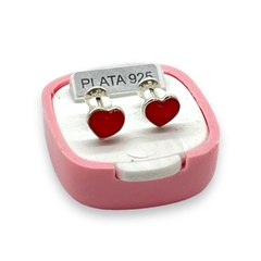 ART-1000 Abridores Esmaltados Corazon Grande - Variedad de Colores (7 mm) Plata 925 - Stal Joyas