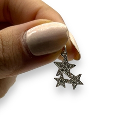 6233-3 Dije Estrellas con Cubics (17 mm) Acero Blanco - comprar online