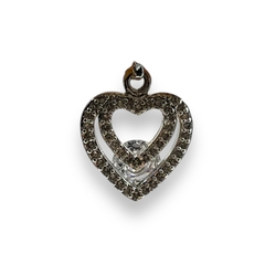 6234-1 Dije Corazon con Cubics (17 mm) Acero Blanco - comprar online