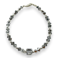 SWA 31 Pulsera Premium Piedras Silver con Cubic Cuadrado Plata Italiana - comprar online