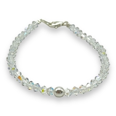 SWA Pulsera Piedras Total White Plata Italiana - comprar online