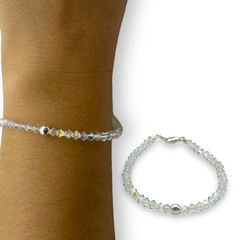 SWA Pulsera Piedras Total White Plata Italiana