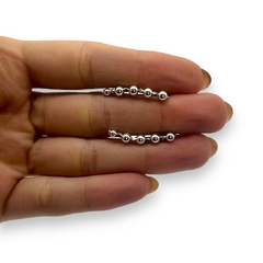 2.7 gr Aros Trepadores Bolitas Plata Italiana - Stal Joyas